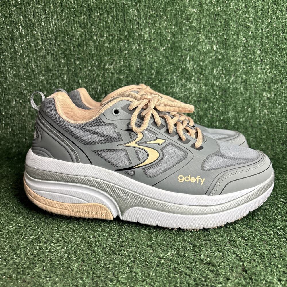 Gdefy Women’s Ion Orthotic Comfort Sneakers Gray Peach Size 9